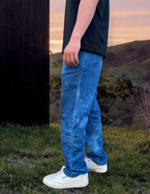 Uneven Washed Soft Pant, Denim, Sustainable, Eco-Friendly, Unisex, Men